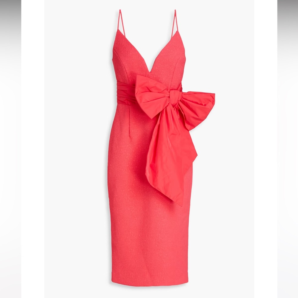 Rebecca Vallance Caitlin bow-embellished midi dress